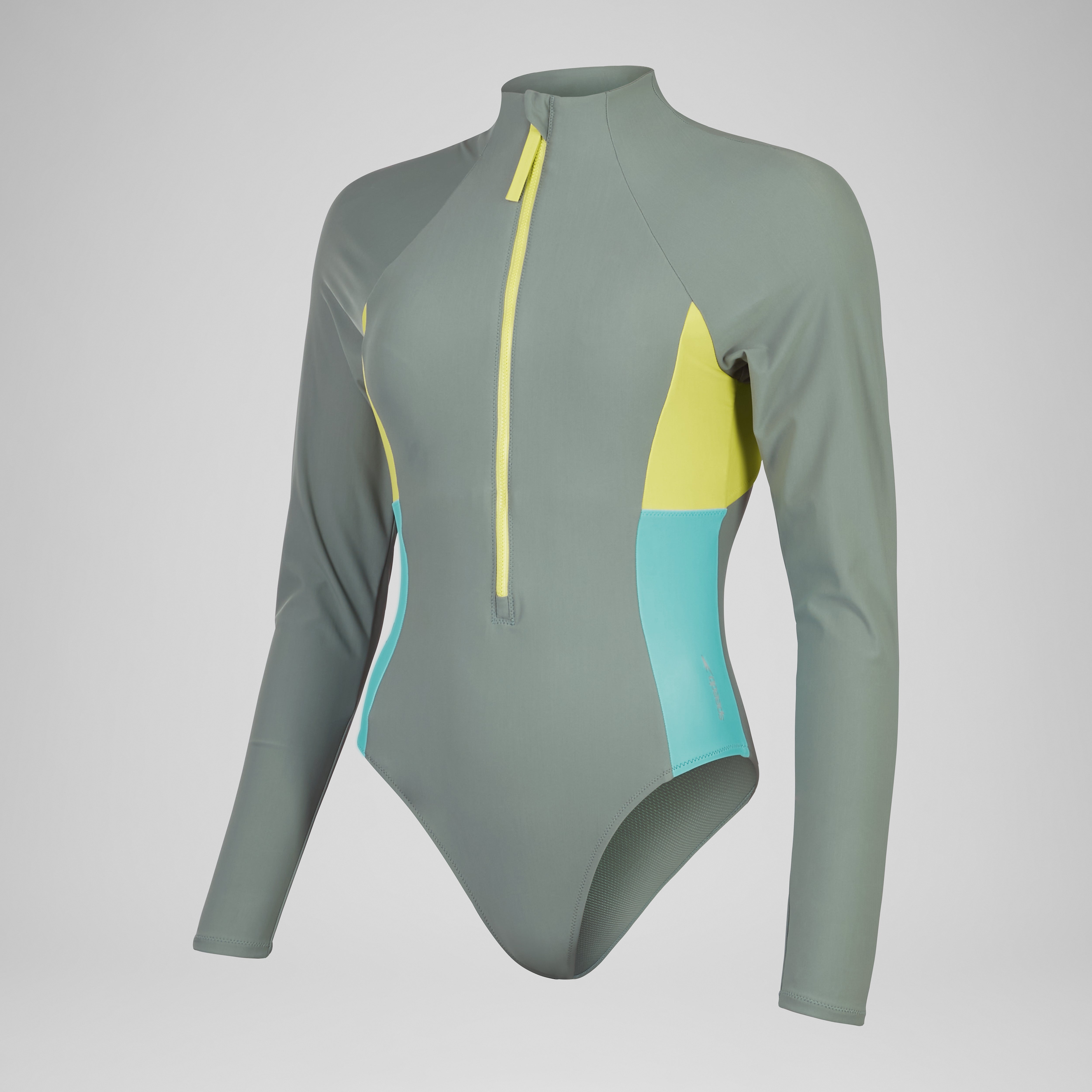 Women's Long Sleeve Zip One Piece Green | Speedo