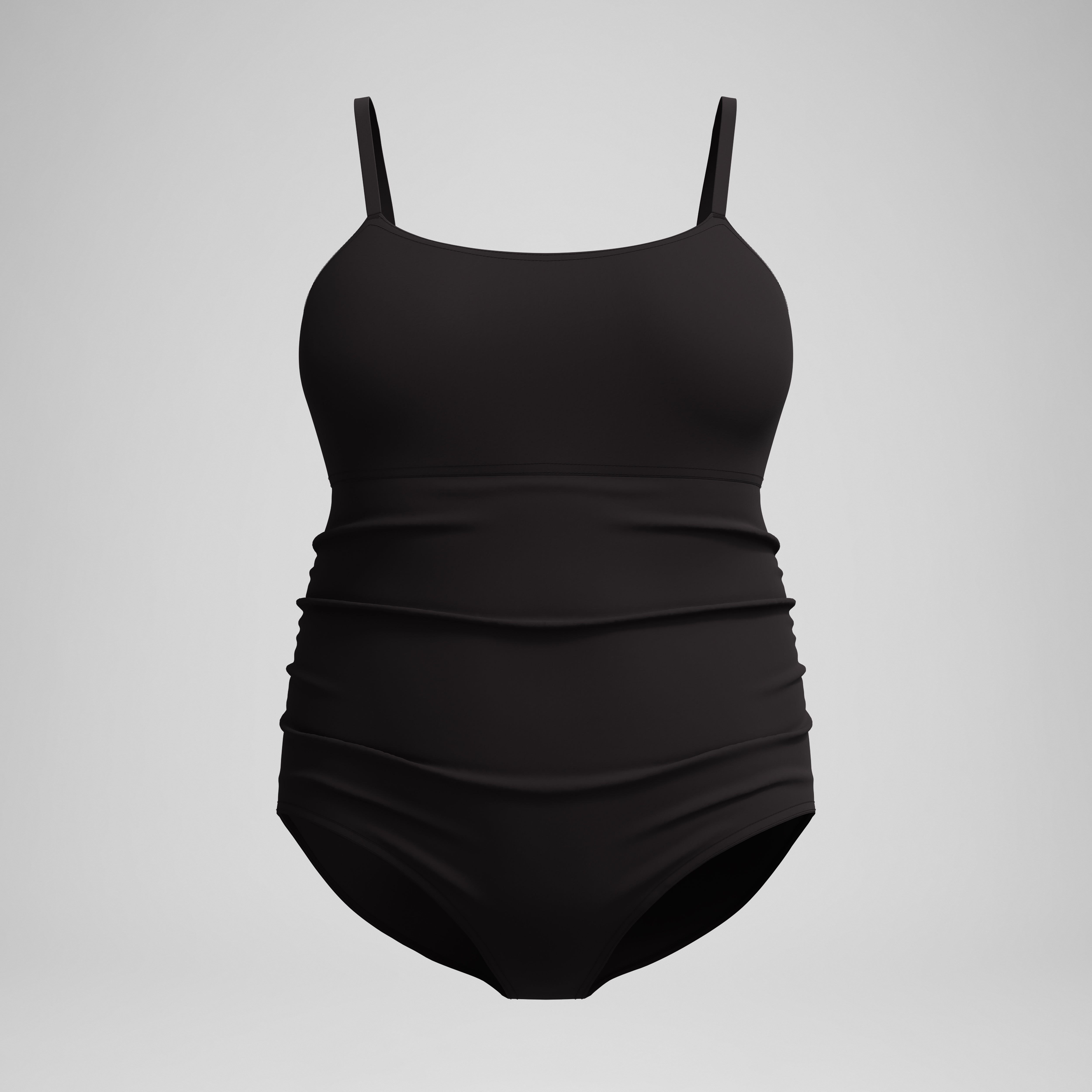 Women's Plus Size Solid Shirred One Piece Black | Speedo