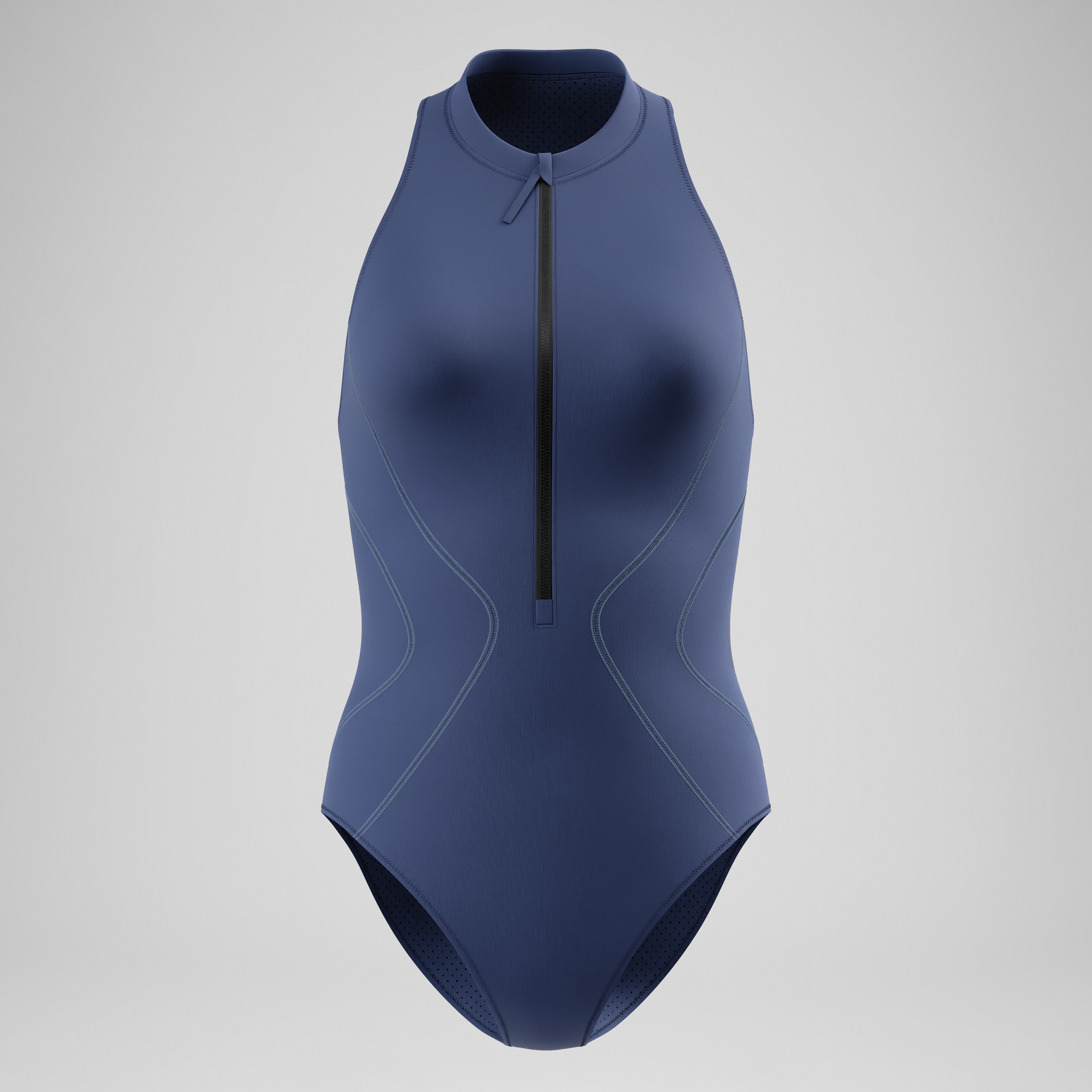 Women's Ocean Flex Zip Swimsuit Grey/Blue | Speedo