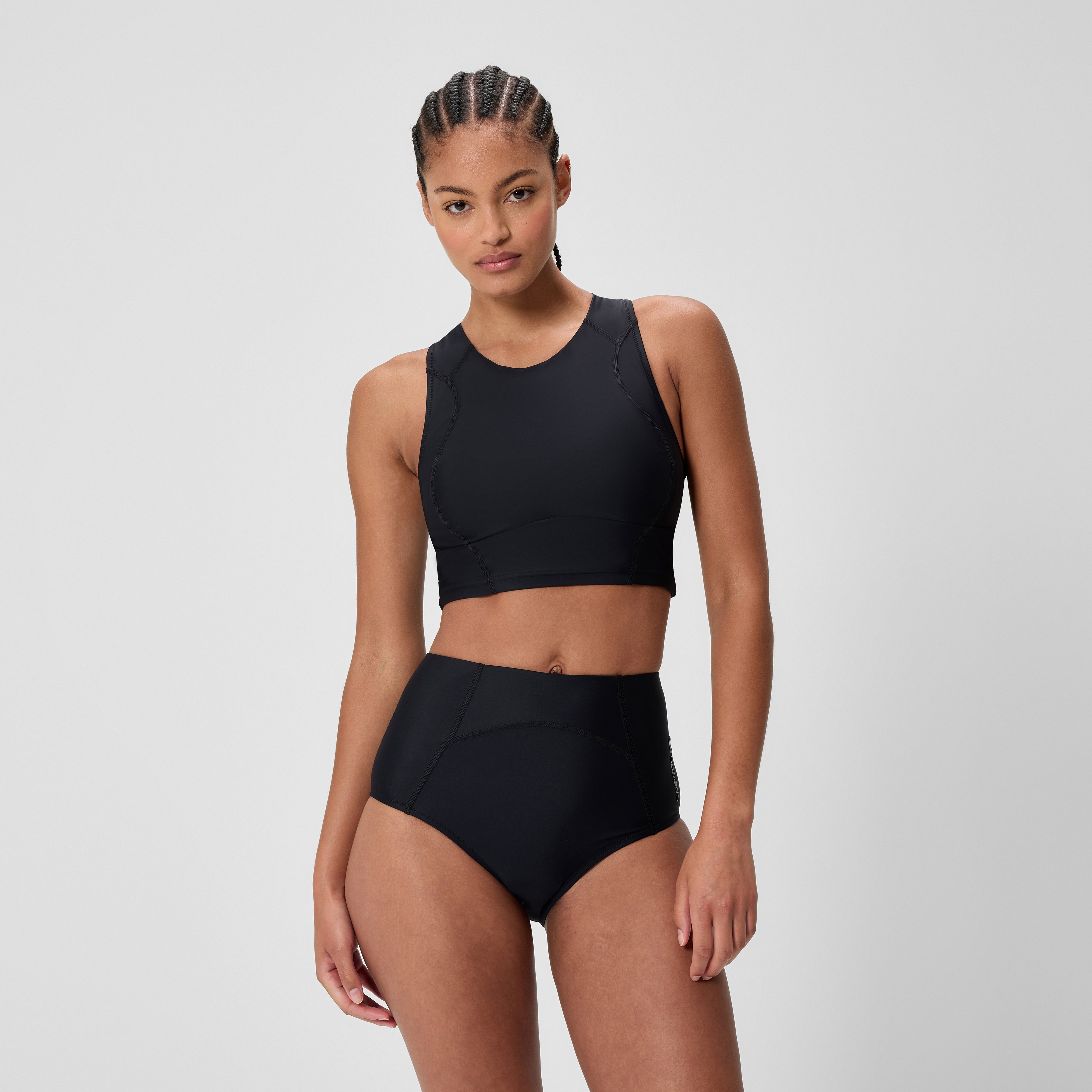 Women's Ocean Flex Crop Top Black | Speedo
