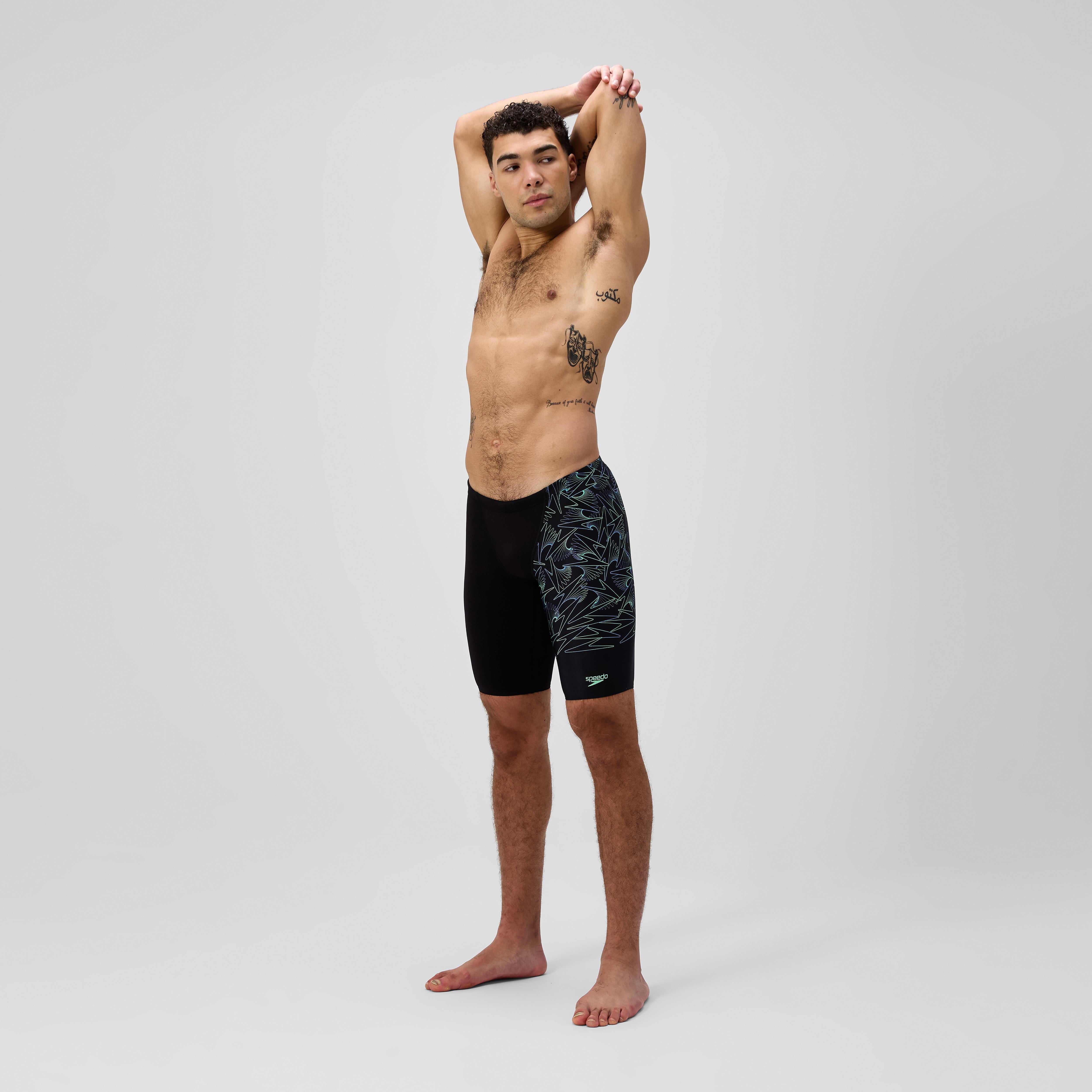 Men's Hyperboom Splice Jammer Black/Green | Speedo