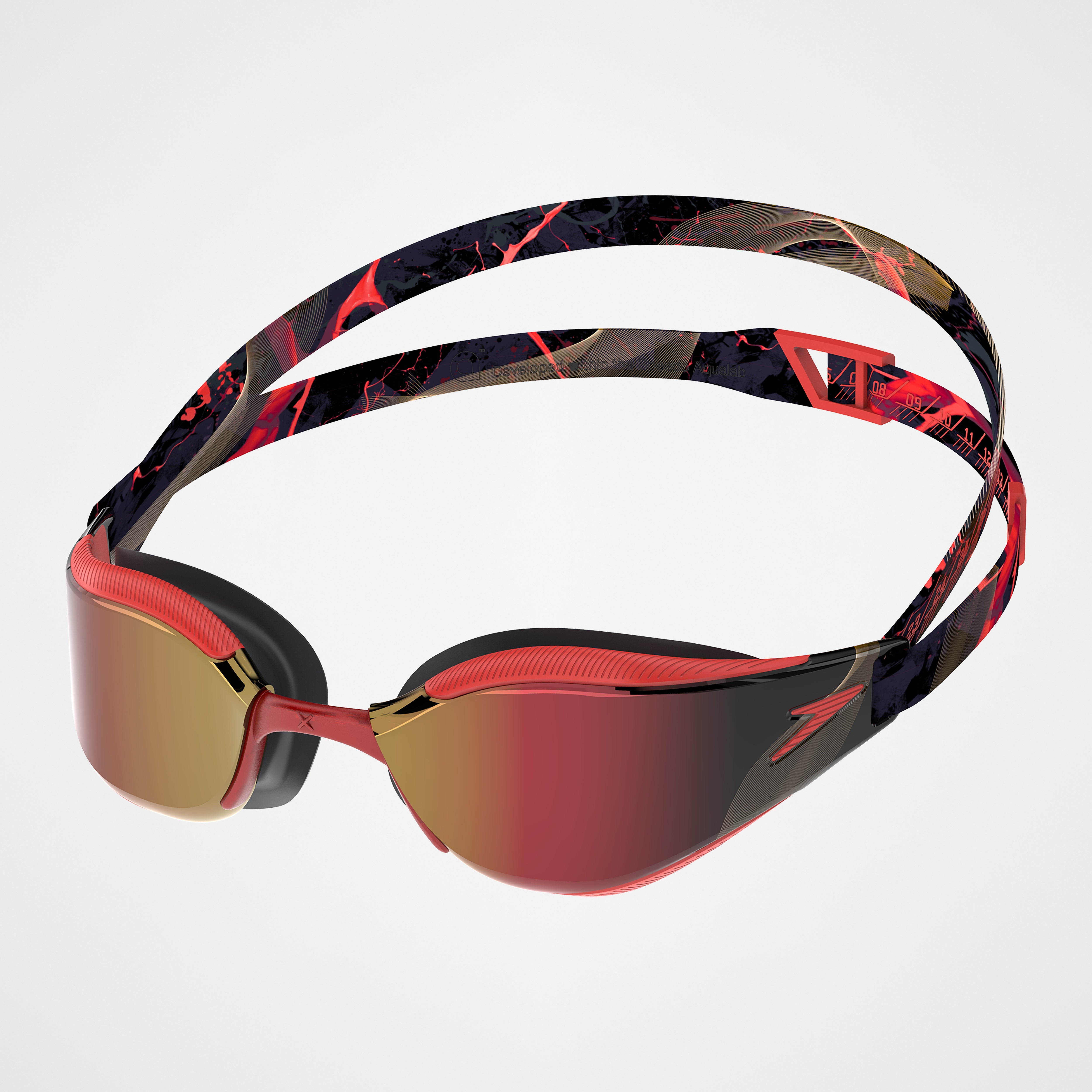 speedo fastskin competition goggles Hyper Elite Mirrored Mirror Swimming Red Size:Medium (12 in - 20.5 in) Handschuh Icon Store Pick Up includes an adjustable