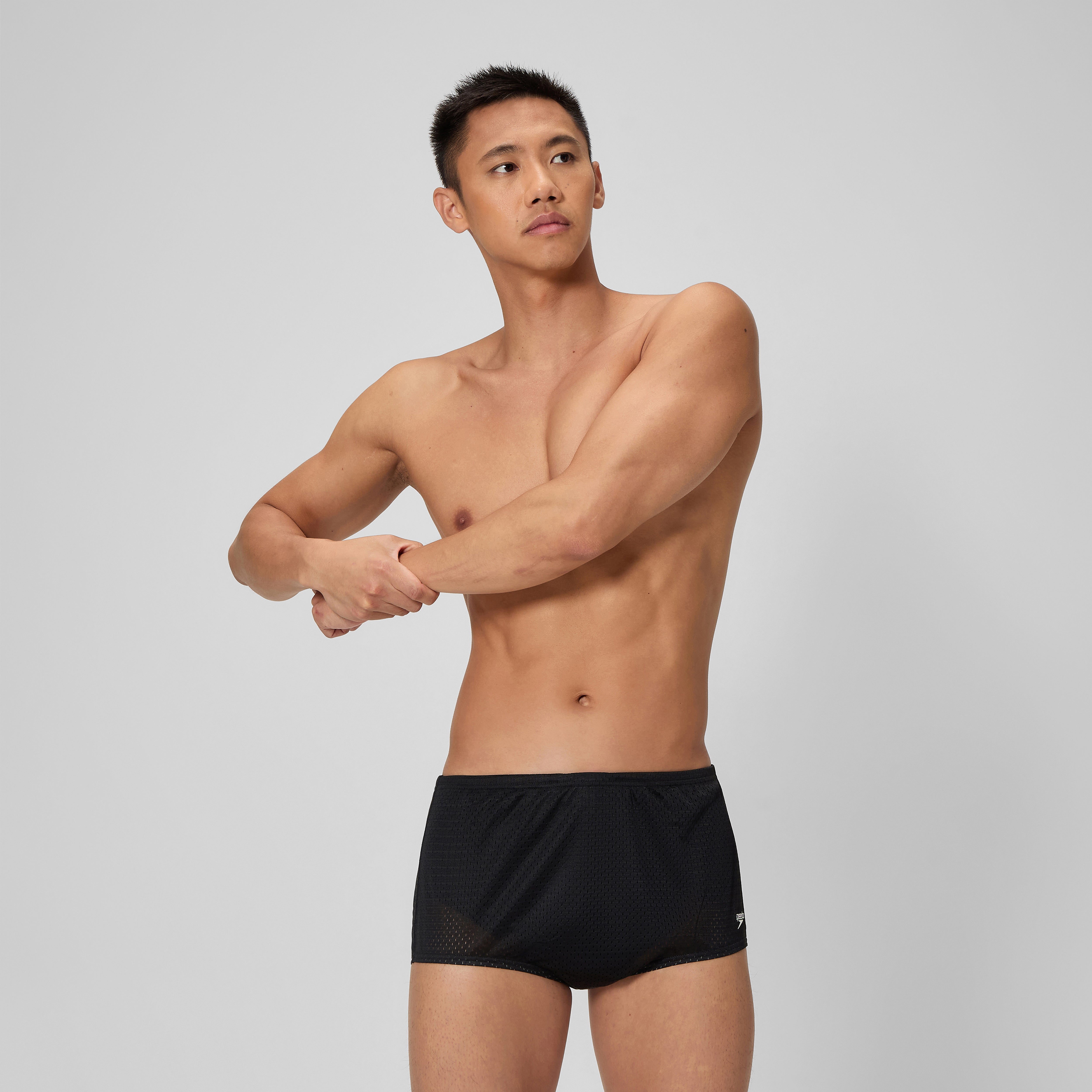 Men's Poly Mesh Solid Training Suit Black | Speedo