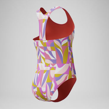 Girls Printed Racerback One Piece Pink