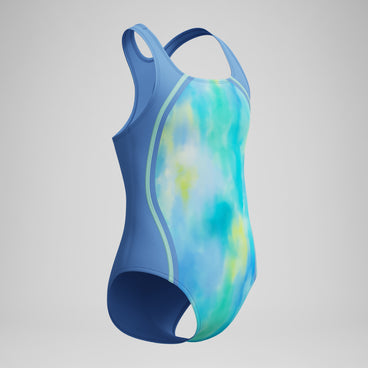 Girls Printed Sport One Piece Blue