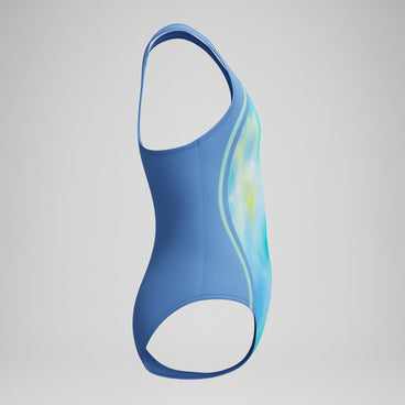 Girls Printed Sport One Piece Blue