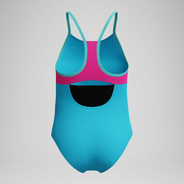 Girl's Radiating Splice One Piece Blue