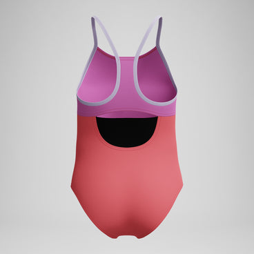 Girl's Radiating Splice One Piece Orange