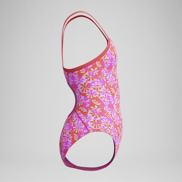 Girl's Print Propel Back One Piece Purple
