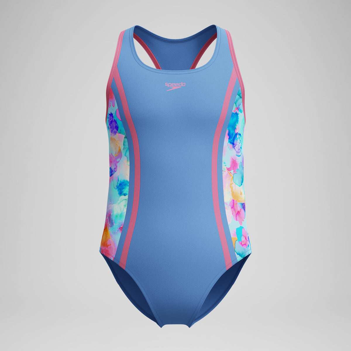 Printed Spliced Racerback Swimsuit