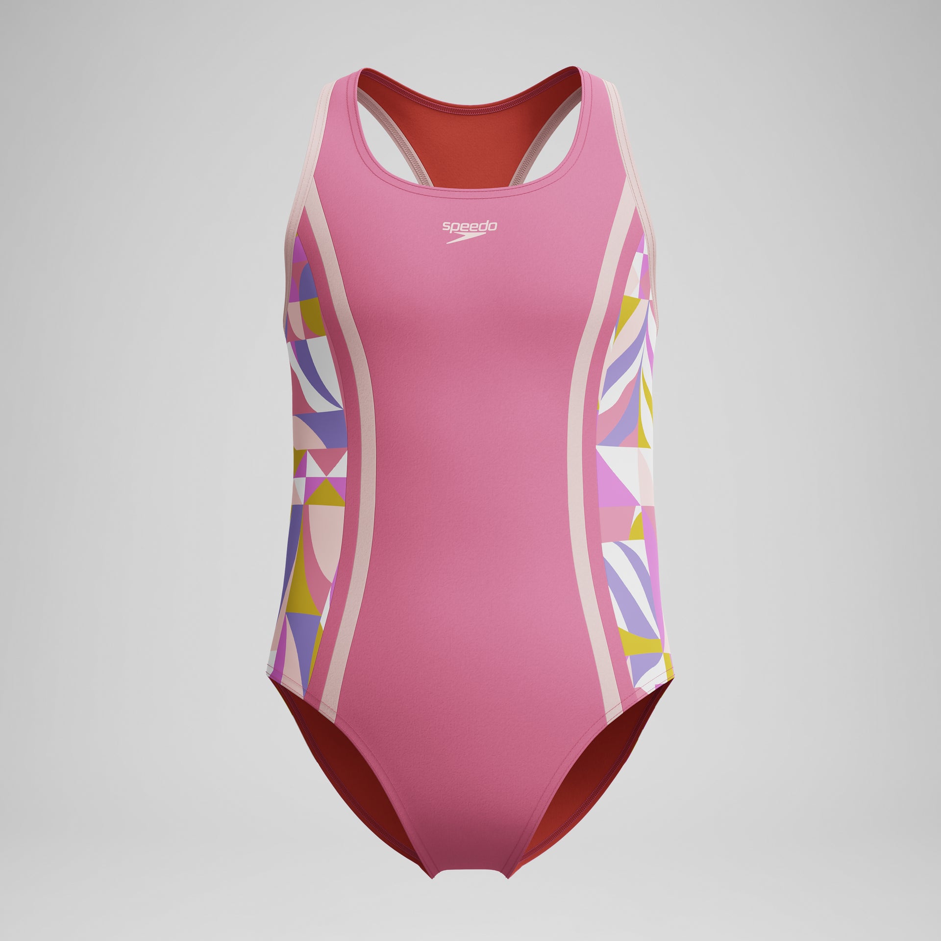 Printed Spliced Racerback Swimsuit