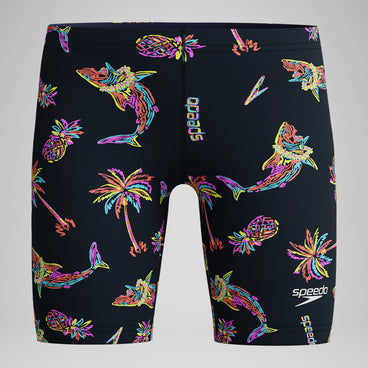 Boy's Print Jammer Black
