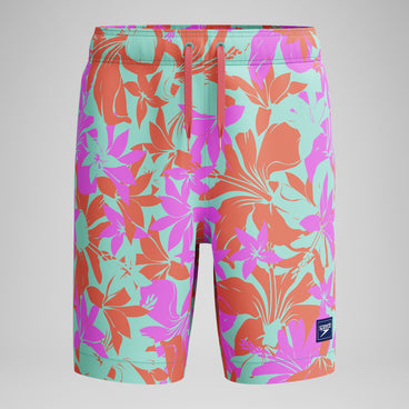 Kid's Print Redondo Volley Swim Trunks Blue/Pink