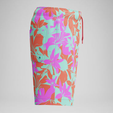 Kid's Print Redondo Volley Swim Trunks Blue/Pink