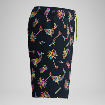 Kid's Print Redondo Volley Swim Trunks Black/Green