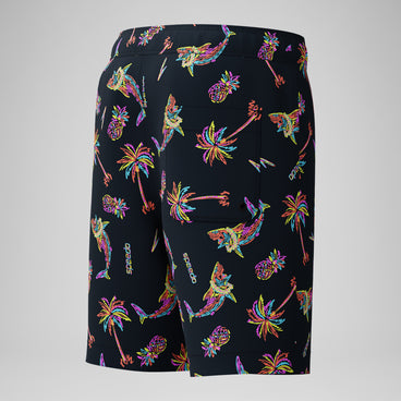 Kid's Print Redondo Volley Swim Trunks Black/Green