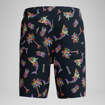 Kid's Print Redondo Volley Swim Trunks Black/Green