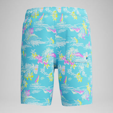 Kid's Print Redondo Volley Swim Trunks Light Blue