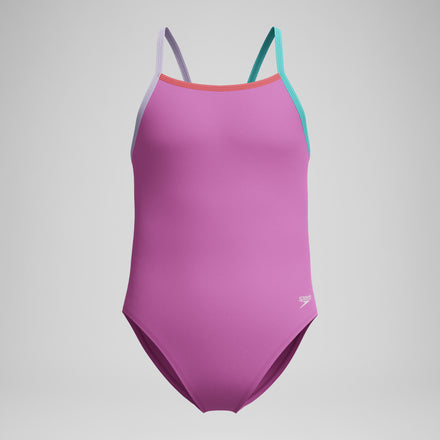 Women's Solid Propel Back One Piece Purple