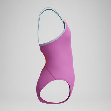 Women's Solid Propel Back One Piece Purple