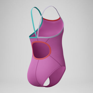Women's Solid Propel Back One Piece Purple
