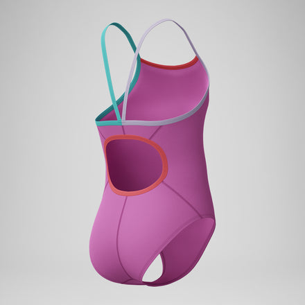 Women's Solid Propel Back One Piece Purple