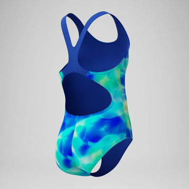 Girls Print Splashback Swimsuit Blue/Blue