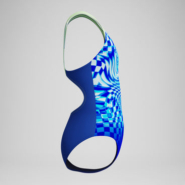 Girls Printed Splashback Swimsuit Blue