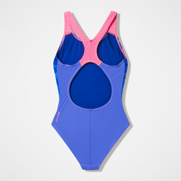 Girls Printed Splashback Swimsuit Purple/Pink
