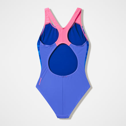 Girls Printed Splashback Swimsuit Purple/Pink