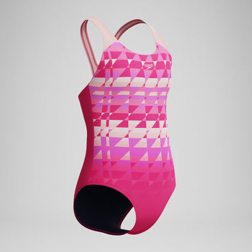 Girls Printed Splashback Swimsuit Pink