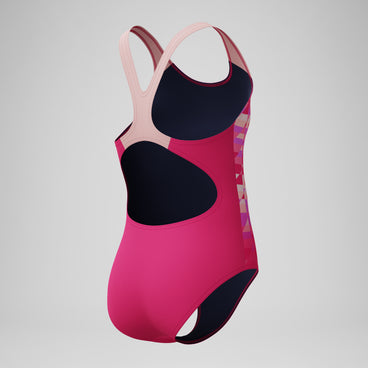 Girls Printed Splashback Swimsuit Pink