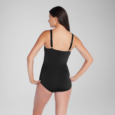 Women's Adjustable Solid Shir One Piece Black