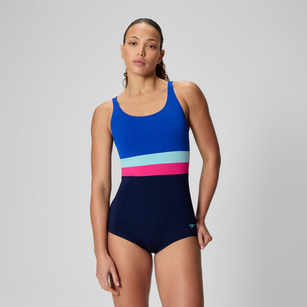 Women's Banded Colourblock Swimsuit Navy/Blue