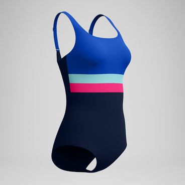 Women's Banded Colourblock Swimsuit Navy/Blue