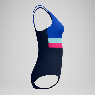 Women's Banded Colourblock Swimsuit Navy/Blue