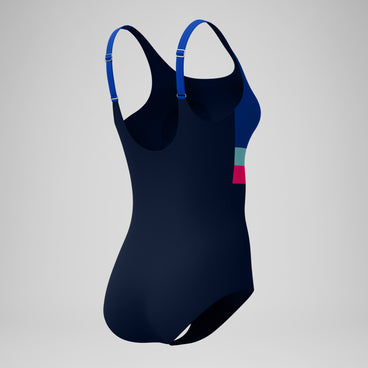 Women's Banded Colourblock Swimsuit Navy/Blue