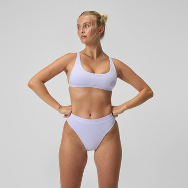 Women's FLU3NTE Solid Hi Waist Bikini Bottom Lilac