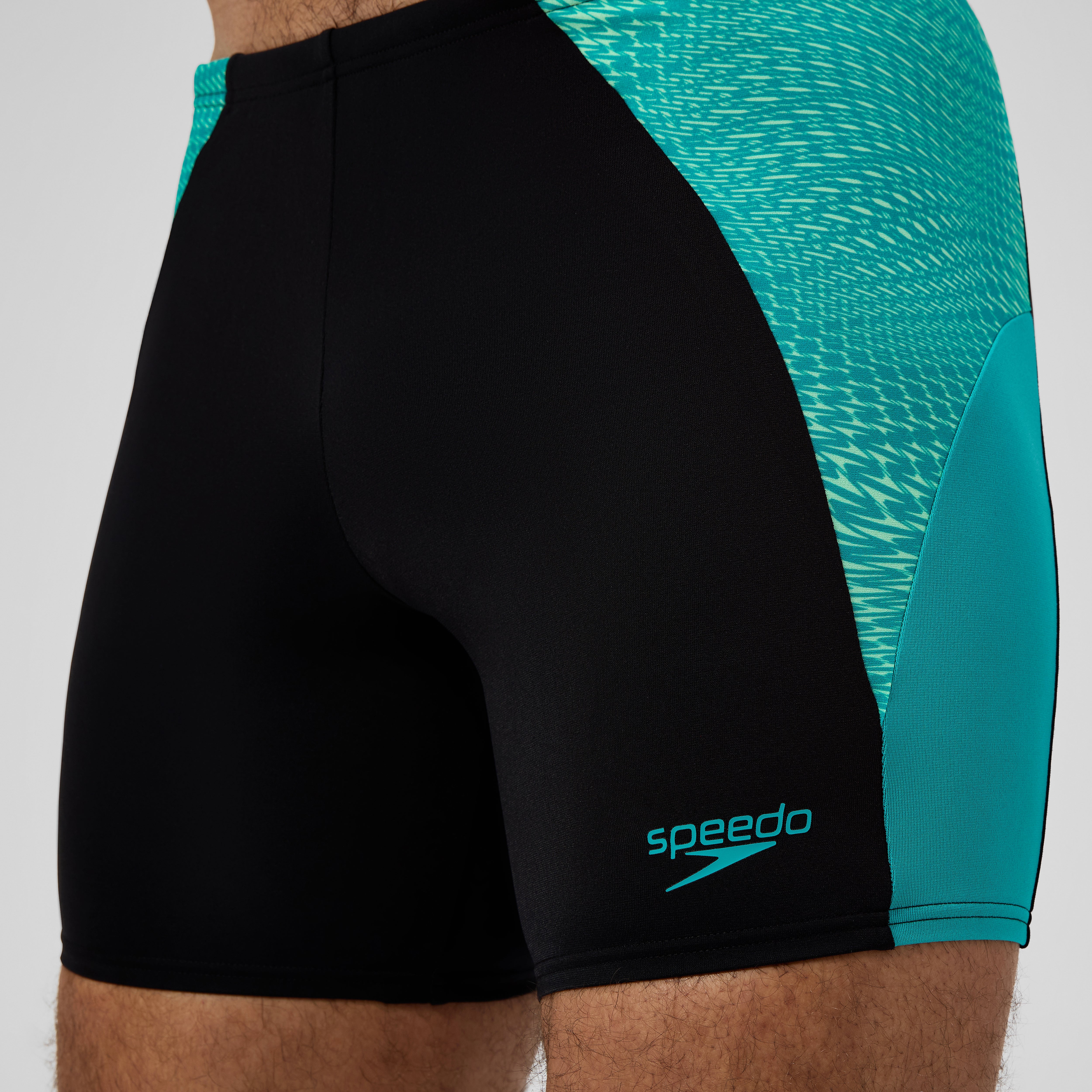 Men's Endurance+ MAX Splice Mid Jammer Black/Turquoise | Speedo