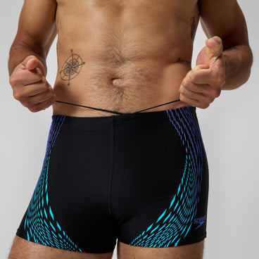 Men's Duo Logo Print Aquashort Black/Blue