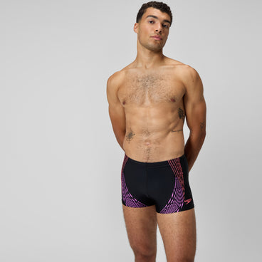 Men's Duo Logo Print Aquashort Black/Coral