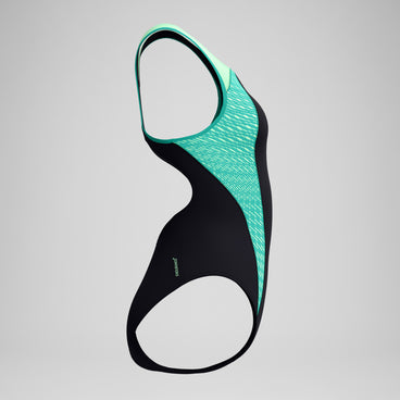 Women's Placement Laneback Swimsuit Black/Turquoise