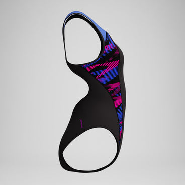 Women's Placement Laneback Swimsuit Black/Blue