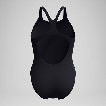 Women's Medalist Printed Swimsuit Black/Green