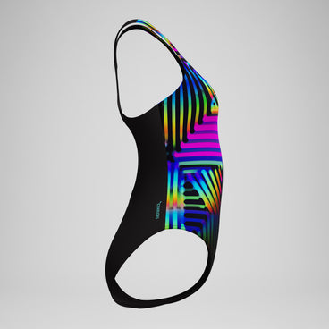 Women's Digital Printed Medalist Swimsuit Black