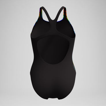 Women's Digital Printed Medalist Swimsuit Black