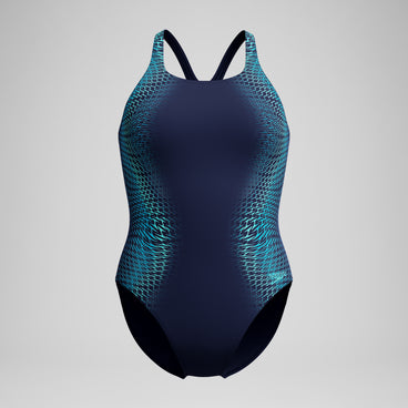 Women's Medalist Printed Swimsuit Blue
