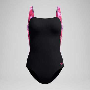 Women's Luna Lustre Printed Swimsuit Black/Pink