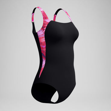 Women's Luna Lustre Printed Swimsuit Black/Pink
