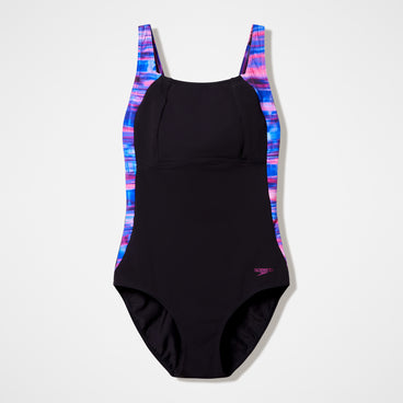 Women's Luna Lustre Printed Swimsuit Black/Pink